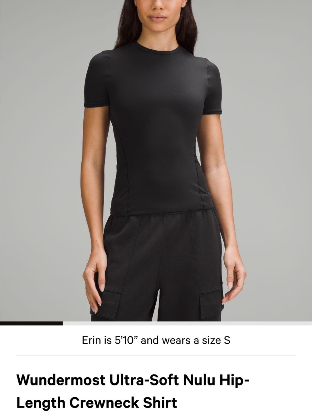 lululemon athletica Black Short-Sleeve Crewneck Tee